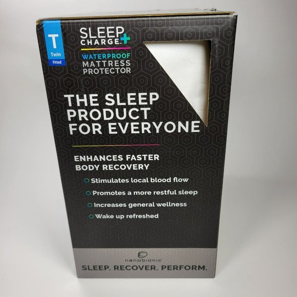 Sleep Charge Nanobionic Waterproof Mattress Protector 15" Fitted TWIN SIZE White - Picture 4 of 8